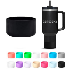 롬앤룸 스탠리텀블러 호환 퀜처 아이스플로우 실리콘 부츠 슬리브 커버 악세사리, 1개, Black