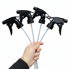 다용도 교체용 트리거 분무기 노즐 헤드 스프레이 캡 4P 세트, 4개, 블랙