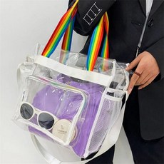 yes몰 투명숄더백(레인보우) 목욕가방