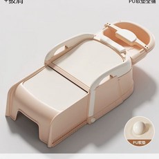 머리감는 의자 샴푸대 샴푸 그레이 접이식 간이 환자용 누워서, 1개, K. 초안정 초편안 전체 PU 소프트 쿠션 벚꽃 분홍색
