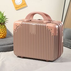 핸드 수하물 14 인치 메이크업 박스 휴일 선물 소형 미니 여행 비밀번호 박스 보관 가방, 14인치 【23.15.32】, 로즈 골드