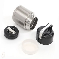 조브로샵 실버 간편조리 보온죽통 800ml 등산용보온도시락
