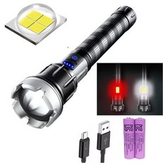 빅세일 xhp90 후레쉬 led 충전식 cob 랜턴 해루질 낚시 캠핑 손전등, xhp90후레쉬+배터리3000mah2개, 1개
