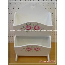 *︵House傢飾︵*洗白彩繪玫瑰二層雜誌架/書報架【 限量款/新發售 】