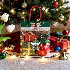 VYBE 聖誕禮品袋專用平安夜禮物袋裝打包袋伴手禮烘焙手提袋蘋果包裝袋，節慶禮品包裝首選, 100只,【聖誕節禮品袋】15*20cm