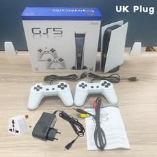 Gamestation 5 콘솔 AV-OUT 홈 TV 게임 콘솔 게임 스테이션 5 No Lag Double Handle EU/US/UK 플러그, Uk Plug -adapter