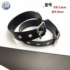 부드러운 커프스 가죽 버클 장식 조임끈 소매벨트 트렌치코트 브레이커 스트랩 단, 1타입블랙(2줄)35cm