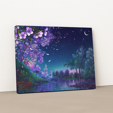 엔조이리빙 DIY 보석십자수 40x50cm 캔버스형 세트, 1개, 벚꽃 야경