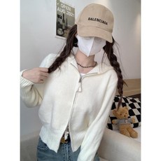 태영스토어 투웨이집업 니트 후드 가디건