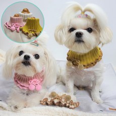 강아지 넥워머 목도리 스누드 바라클라바, XL, 아이보리, 1개