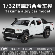 馳美 1:32 塔庫瑪仿真合金皮卡越野車模型 聲光迴力兒童玩具禮物, 白色, 1個