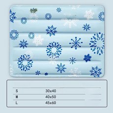 반려동물 여름용 쿨링 매트 강아지 고양이 냉방 아이스 침대, 1개, 블루스노우워싱