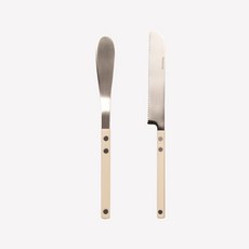 트루쿡 고급 뉴욕 커트러리 브레드 세트 버터 나이프1p + 브레드 나이프1p, 베이지, 1세트