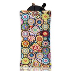 1개 인조가죽 직사각형 안경 케이스 선글라스 보호 파우치 만다라 디자인 85x180mm