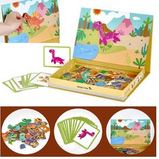 2살 아기 쉬운 처음 퍼즐 자석 공룡 그림퍼즐 아기퍼즐 문제해결능력 성취감 EQ, 56피스, 1개