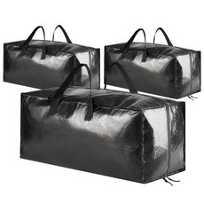 대용량 방수 이사가방 이사박스 대용 다용도 이불 의류 짐정리 수납 접이식, 3개, 검정색