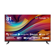 큐빅스 블랙에디션 81cm 32인치 FHD QLED TV 구글 스마트 티비 에너지1등급 고화질티비, 고객직접설치, 스탠드형, GAT321FHDQ, 81cm(32인치)
