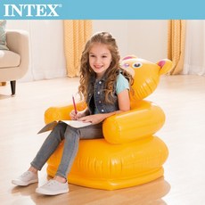 INTEX 可愛動物兒童充氣椅 小熊款 68556 居家旅行露營必備, 1個