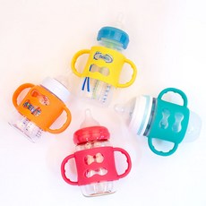 하이비 실리콘 물병 손잡이. 생수병 젖병 음료수 보틀 양손잡이, 자동차손잡이 레드, 1개