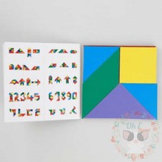 옥이드림 자석 칠교놀이 학생용 교육놀이교구 도형자석 자석교구, 본상품