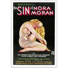 노라 모란의 죄 영화 포스터 – 1934년 고전 드라마 아트 프린트 레트로 벽 장식 75x11인치, 7.5x11"