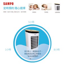 SAMPO聲寶 7公升多功能遙控水冷扇，具備觸控面板與定時功能, SK-C25071ZRL