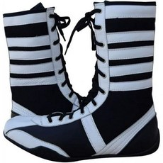 Right Punch 프로 복싱화 통기성 레슬링화 성인 및 청소년 남녀용 트레이닝화 미끄럼 방지 고무 밑창 경량 부츠 (화이트 & 블랙 12) 142353