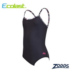 ZOGGS 學生運動連身泳衣-花邊經典黑 (大童/女童/兒童/青少女適用)