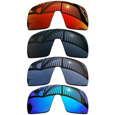 MYCOURAG 4 Pairs Replacement Lenses for Oakley Sutro S OO9462 Sunglasses - Solid Black+Titanium+Ic