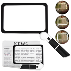 I&H 접이식 손잡이형 LED 휴대용 돋보기 5X, 1개