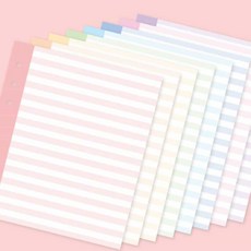 살림냥 A6 6공 스트라이프 리필 기록장