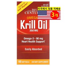 Organic India 크릴 오일 300mg Krill Oil, 3개, 60정