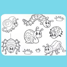 台灣出貨 創意涂鴉畫布兒童益智玩具涂色畫布餐墊輕松擦洗反復使用攜帶方便, 1個, 猜猜我有幾條腿【贈2支水筆+濕巾】