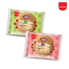 삼립 잼있는 미니쿠키 30입 1+1박스 택(사과맛/딸기맛), 60개, 16g