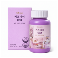 베러데이 키즈데이 어린이 종합 영양제 어린이 멀티 비타민 미네랄 포도맛 츄어블, 1개, 90정