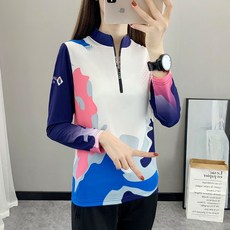 봄 가을 여자 운동 헬스복 상의 빅사이즈 통기성 여성 등산 반집업 티셔츠 여성용 아웃도어 긴팔티 YSQ