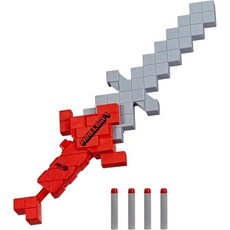 NERF 마인크래프트 하트스틸러 토이 소드 블래스트 다트 엘리트 폼 4개 포함 디자인, 1개