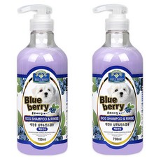 벨버드 애견용 샴푸 린스 겸용 블루베리향, 750ml, 1개입, 2개