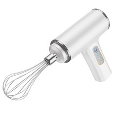 家用無線電動打蛋器 蛋糕攪拌器 多段調速 食品級不鏽鋼攪拌頭, 白色