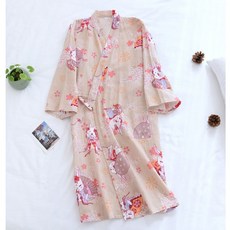 보태샵 유카타 골프 샤워 목욕 가운 로브, 1개, 보태샵_부채토끼베이지