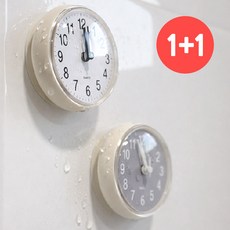 욕실 방수 시계 거울 타일 흡착식 경량 무타공 주방 냉장고 다용도, op 화이트