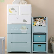 【高品質】簡易寶寶嬰兒58抽屜櫃 收納家居兒童衣櫃 加厚塑料雜物儲物櫃 家用收納櫃 抽屜櫃 五斗櫃 衣櫃 衣櫥 櫥櫃, 童心未泯五層,抽屜收納櫃