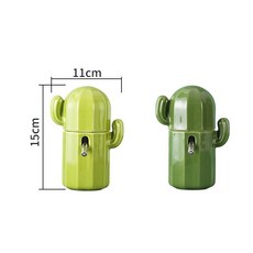 BLD BAOLIDE 小龍沙漠陶瓷組 倉鼠仙人掌造型陶瓷寵物用品 睡窩食盆水壺, 1個, 仙人掌水壺-底座+送小水壺,淺綠, 淺綠