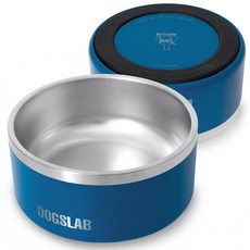 독스랩 반려동물 식기 밥그릇 물그릇, 2개, 블루 32oz