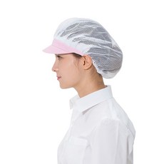 예경 위생모, PO-603(분홍체크/전체망사), 1개