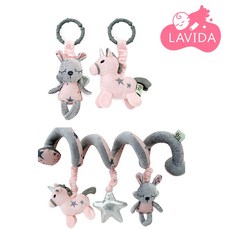 英國Little Bird Told Me 叮噹搖鈴系列 床邊音樂拉鈴 兒童安撫玩具, 1個, 捲捲搖鈴-獨角仙駒