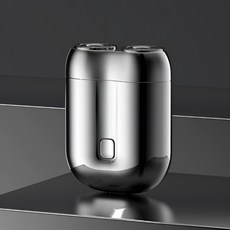 독일 기술 1+1 고품질 휴대용 더블헤드 전기 면도기 usb 충전 미니 면도기 자동 면도기 포장증정, 그레이 1개입