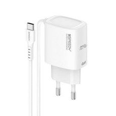 GaN 25W PD PPS 초고속 C타입 케이블 일체형 충전기, 화이트, 1개