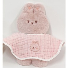 寶貝不無聊 純棉紗布口水巾 母嬰用品 育嬰嬰兒用品 兒童圍嘴寶寶用品 水洗 純棉起皺 嬰幼兒口水巾, 1個, 粉色兔子, 粉色