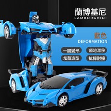 1:18變形遙控汽車一鍵變形機器人兒童玩具車電動遙控車仿真車模型, 1個, 小變形24釐米蘭博藍不包電:如圖